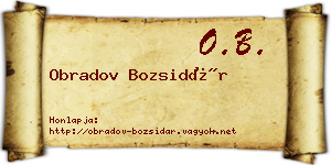 Obradov Bozsidár névjegykártya